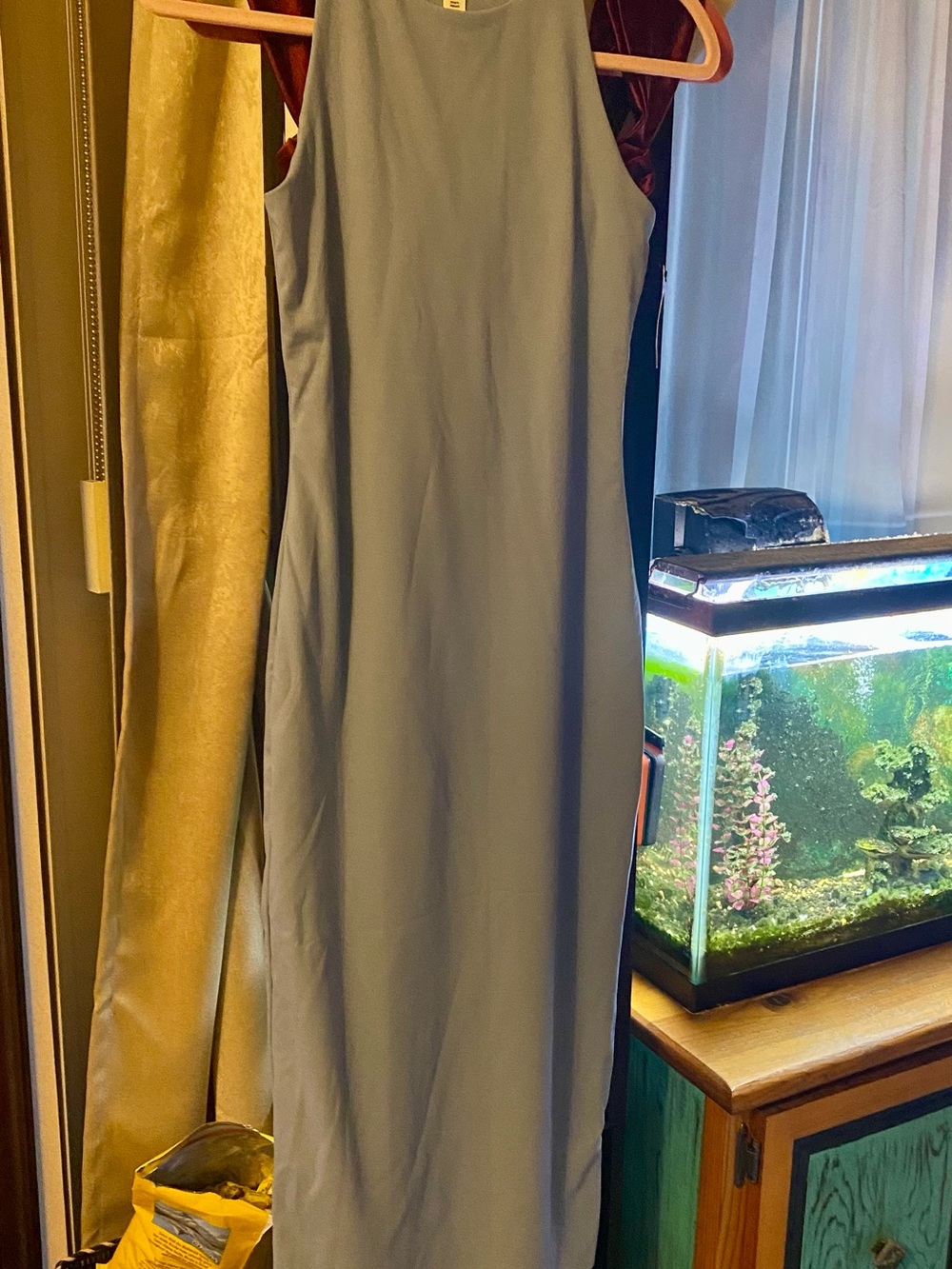 Nordstrom Sleeveless Light Blue Midi Bodycon Dress